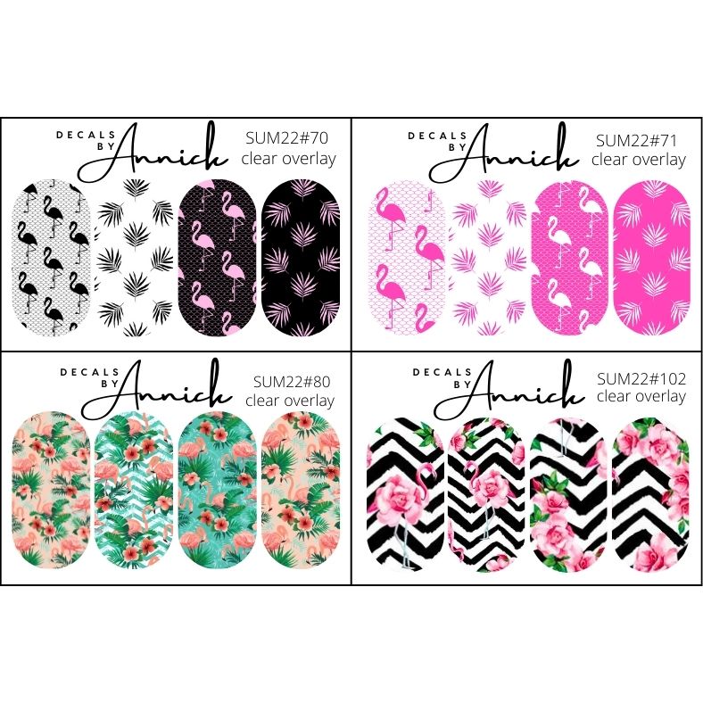 flamingo summer nails decals www.j4funboutique.com