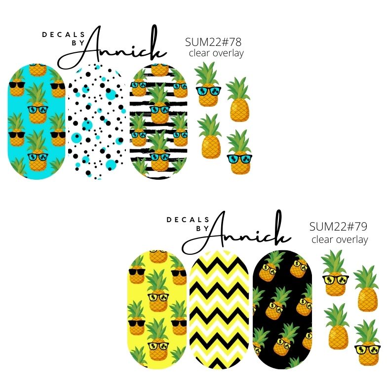 summer  pineapple nails decals www.j4funboutique.com