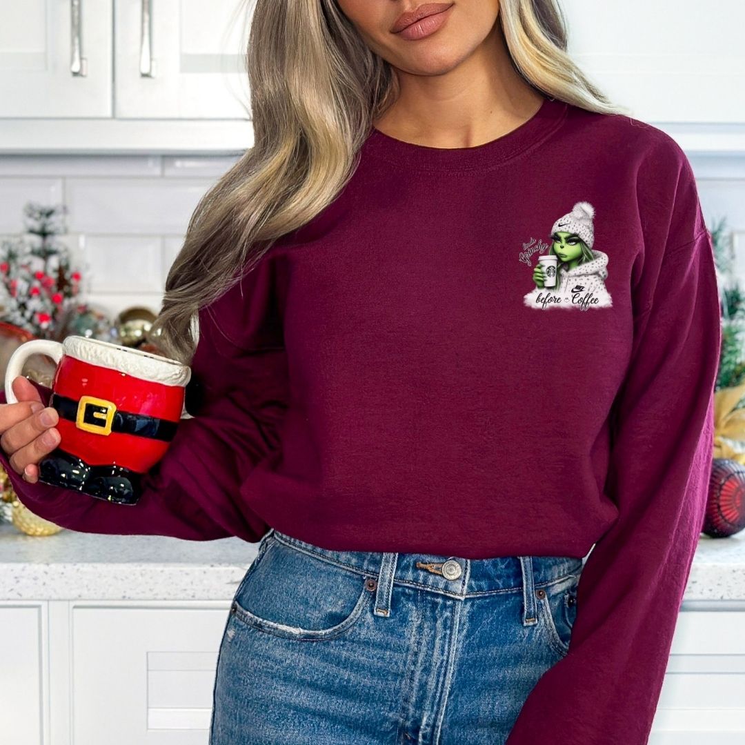 Kinda Grinchy before coffee (the GRINCH) Hoodie/Sweatshirt www.j4funboutique.com