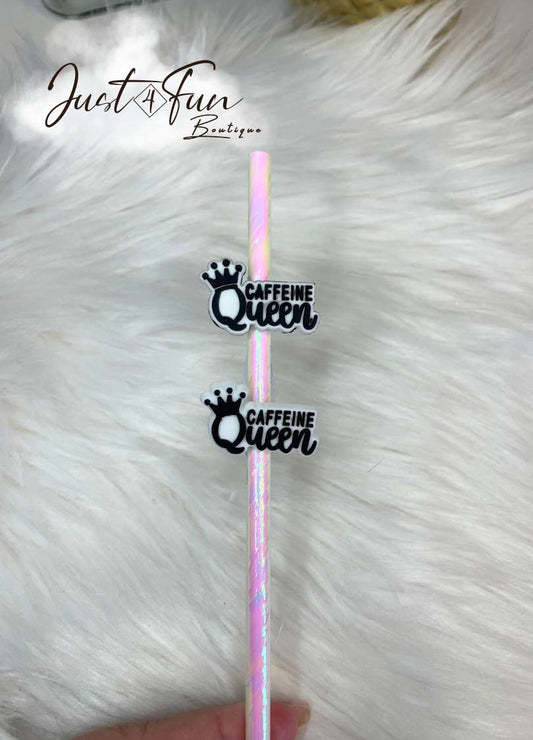 CAFFEINE QUEEN; straw topper/charms Just 4 Fun Boutique