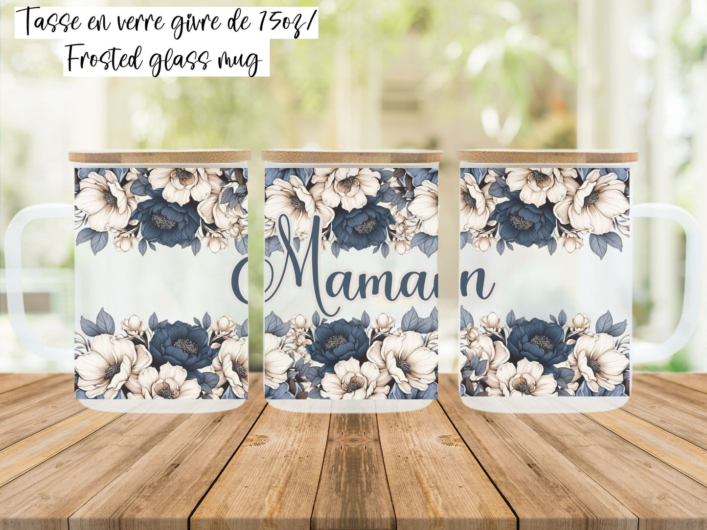 MAMA or MAMAN frosted mug www.j4funboutique.com