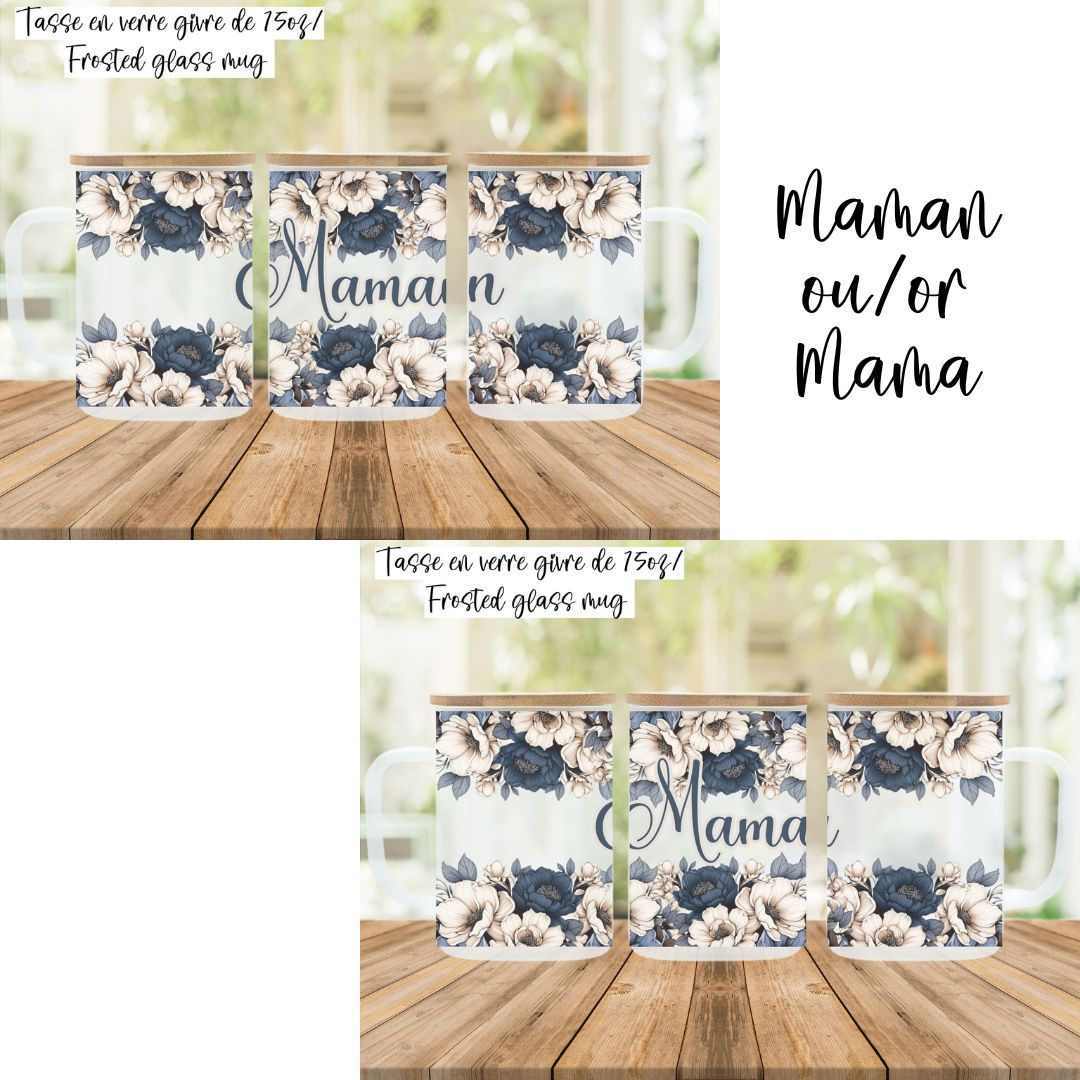 MAMA or MAMAN frosted mug www.j4funboutique.com