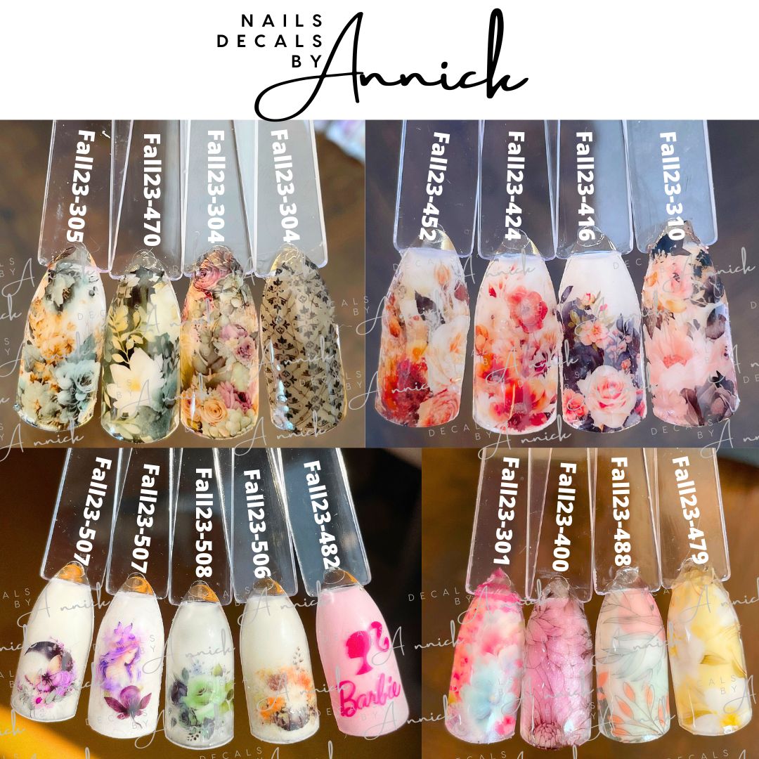 Spring flowers Water transfer decals for nails 