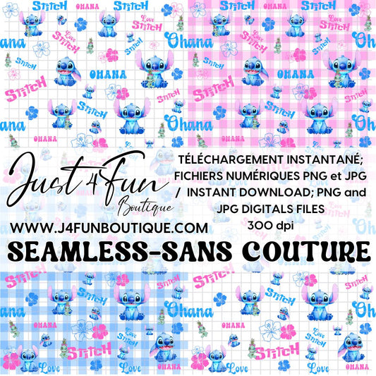 SEAMLESS STITCH OHANA pattern digital files www.j4funboutique.com