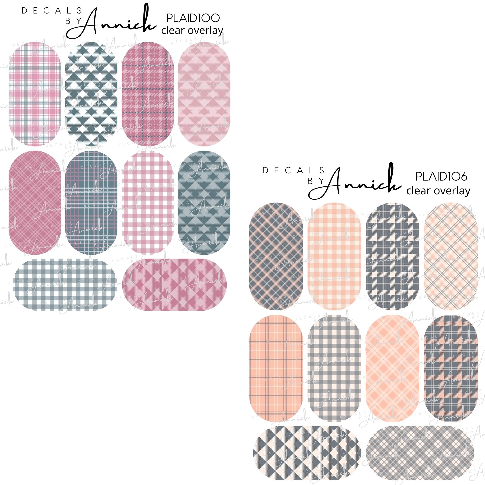 PLAID waterdecals for nails www.j4funboutique.com