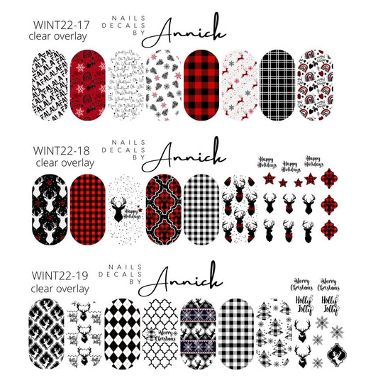 Christmas PLAID  waterdecals for nails www.j4funboutique.com