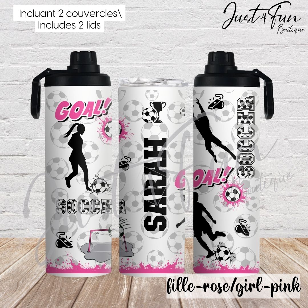 Custom Soccer 2in1 Sport bottle www.j4funboutique.com