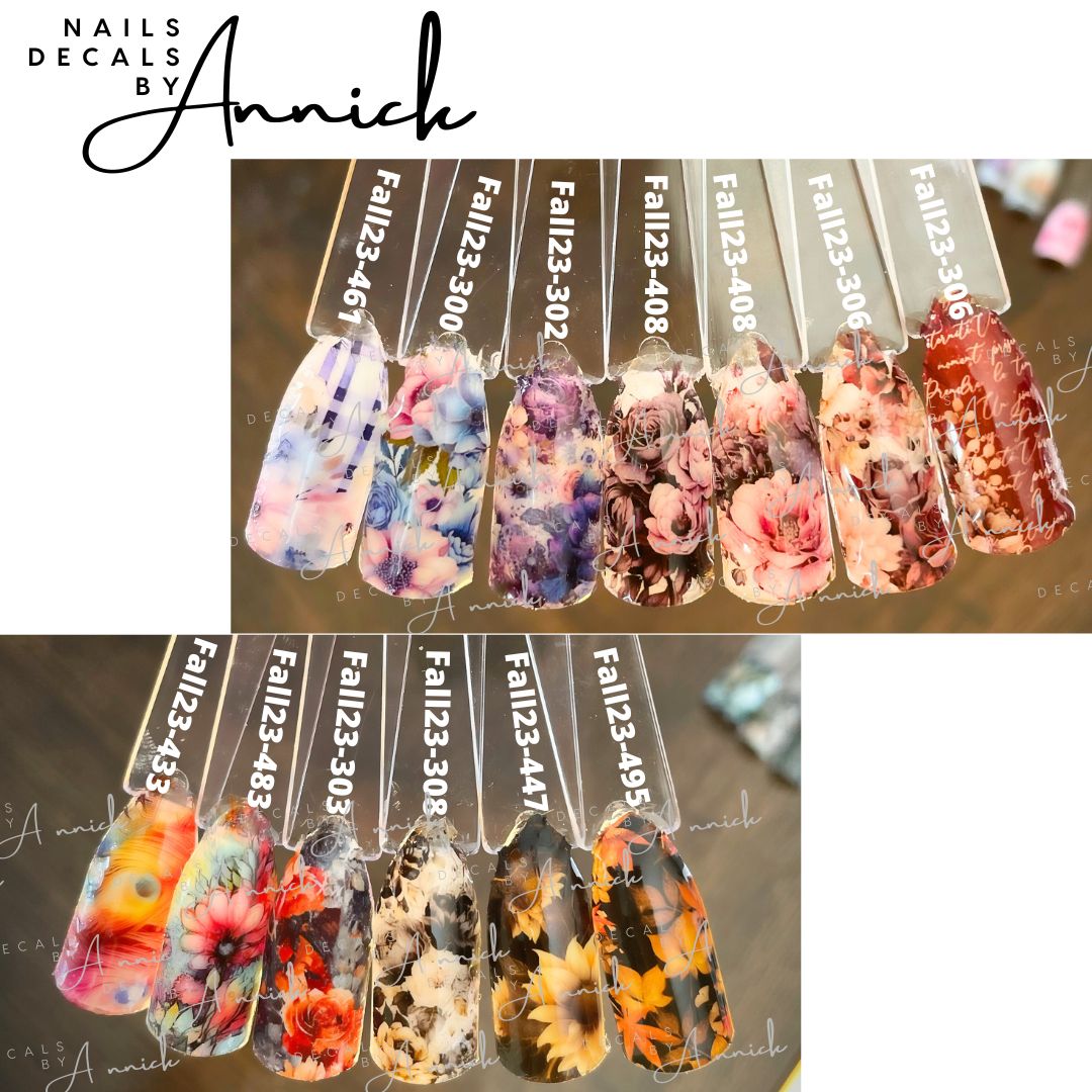 Spring butterflies and flowers, Water Transfer Nail Decals