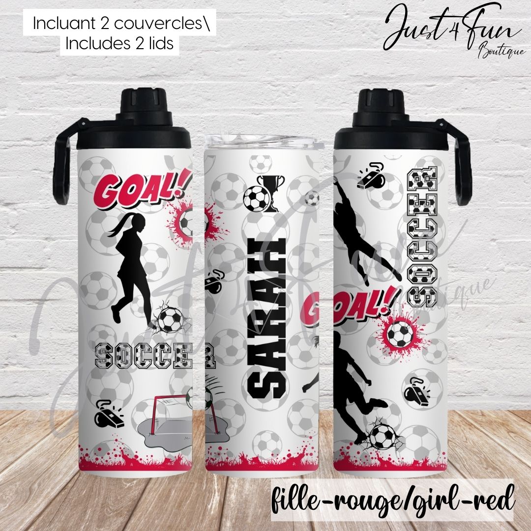 Custom Soccer 2in1 Sport bottle www.j4funboutique.com