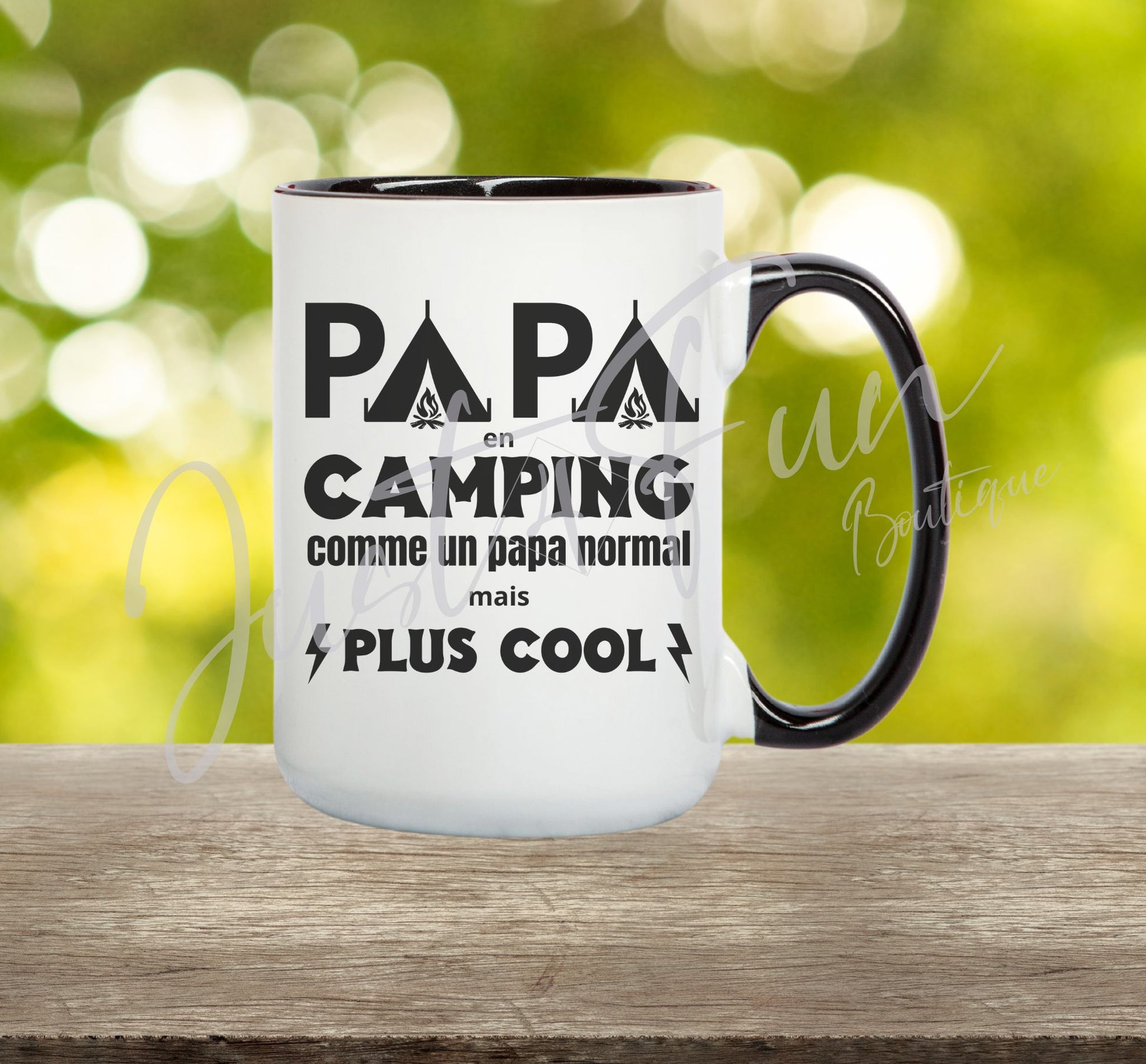 Papa en camping custom mug www.j4funboutique.com