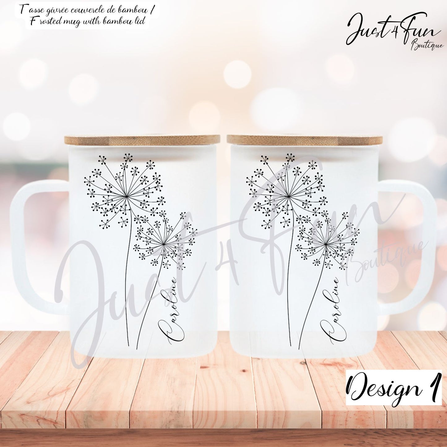 Custom dandelion mugs www.j4funboutique.com