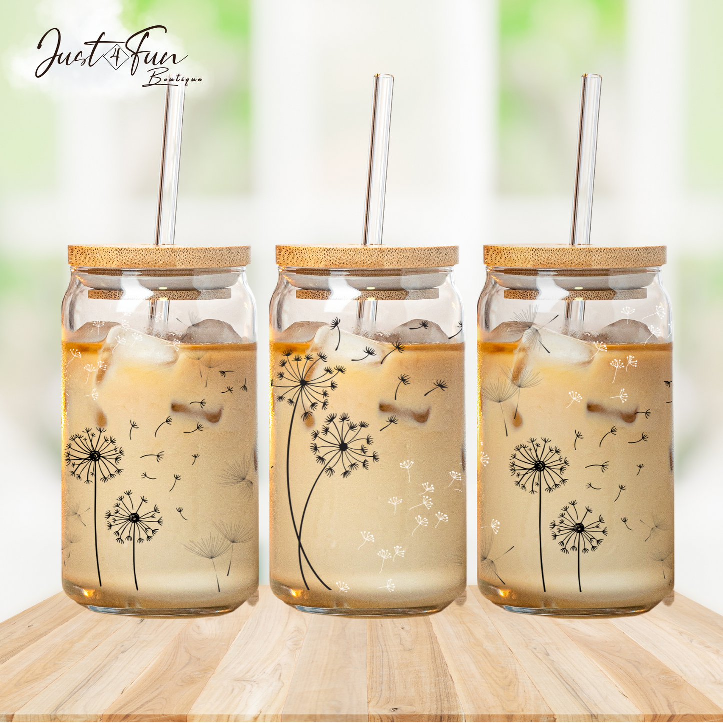 Delicate Dandelion Iced Coffee 16oz Glass Can