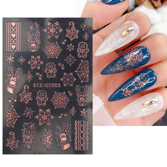 FOIL SNOWFLAKES nails stickers www.j4funboutique.com