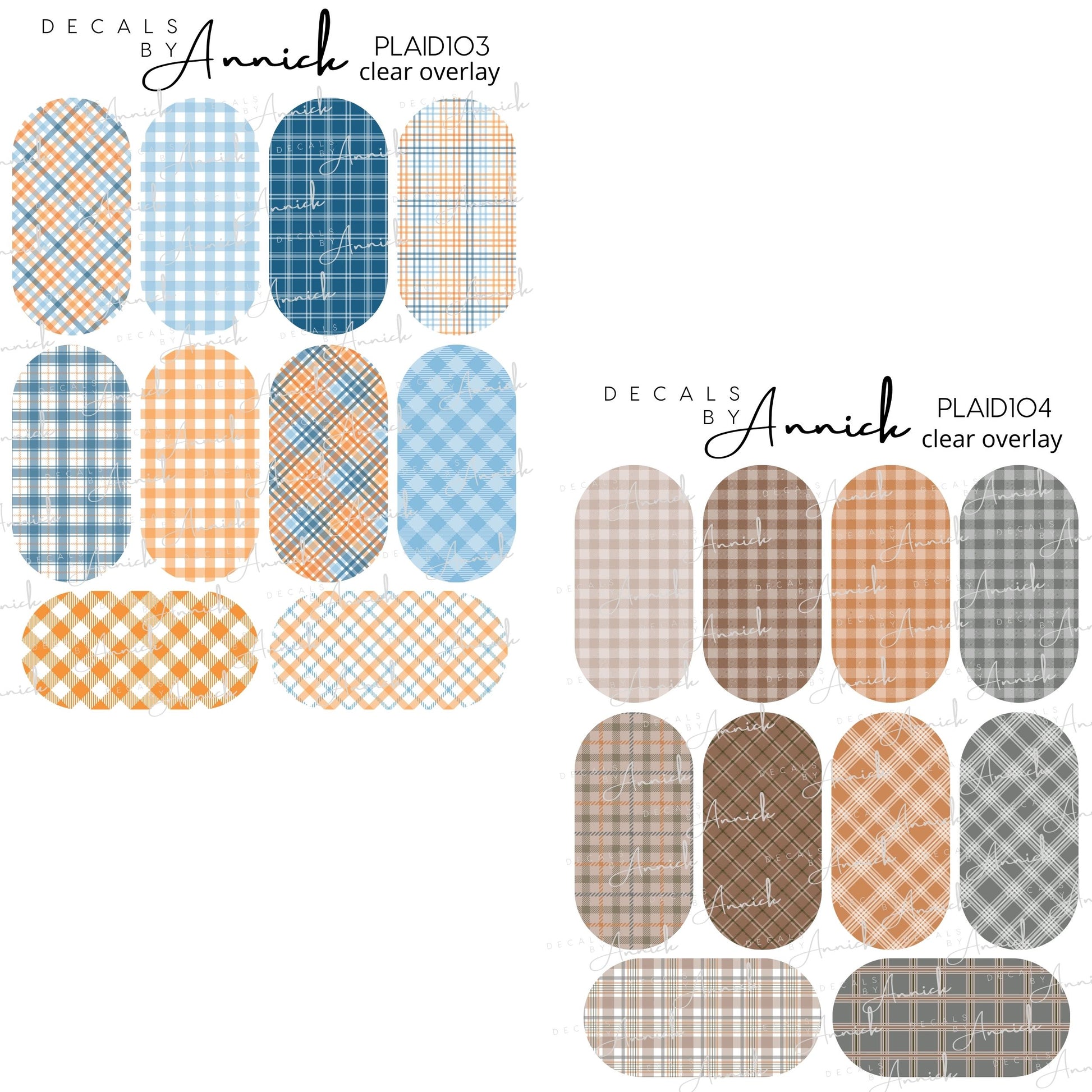 PLAID waterdecals for nails www.j4funboutique.com