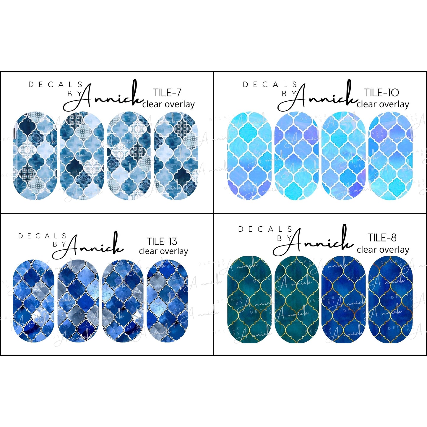 Maroccan tiles effect nails decals www.j4funboutique.com