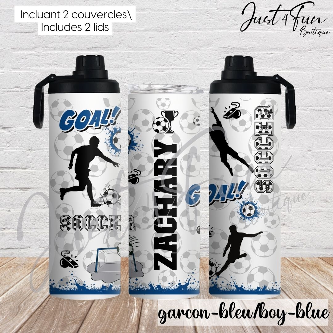 Custom Soccer 2in1 Sport bottle www.j4funboutique.com