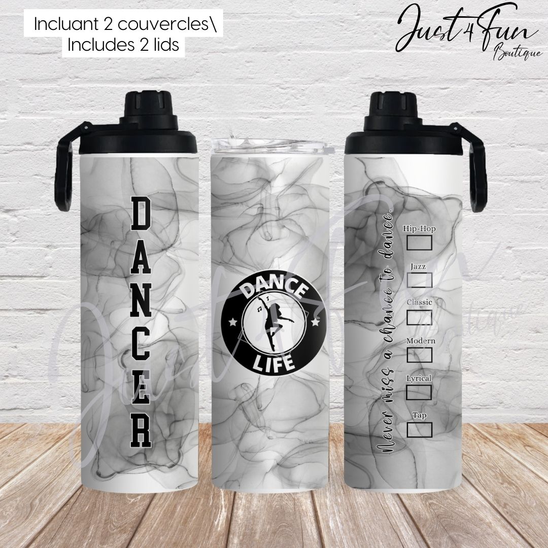 Dance Dual lids 20oz Sport bottle 