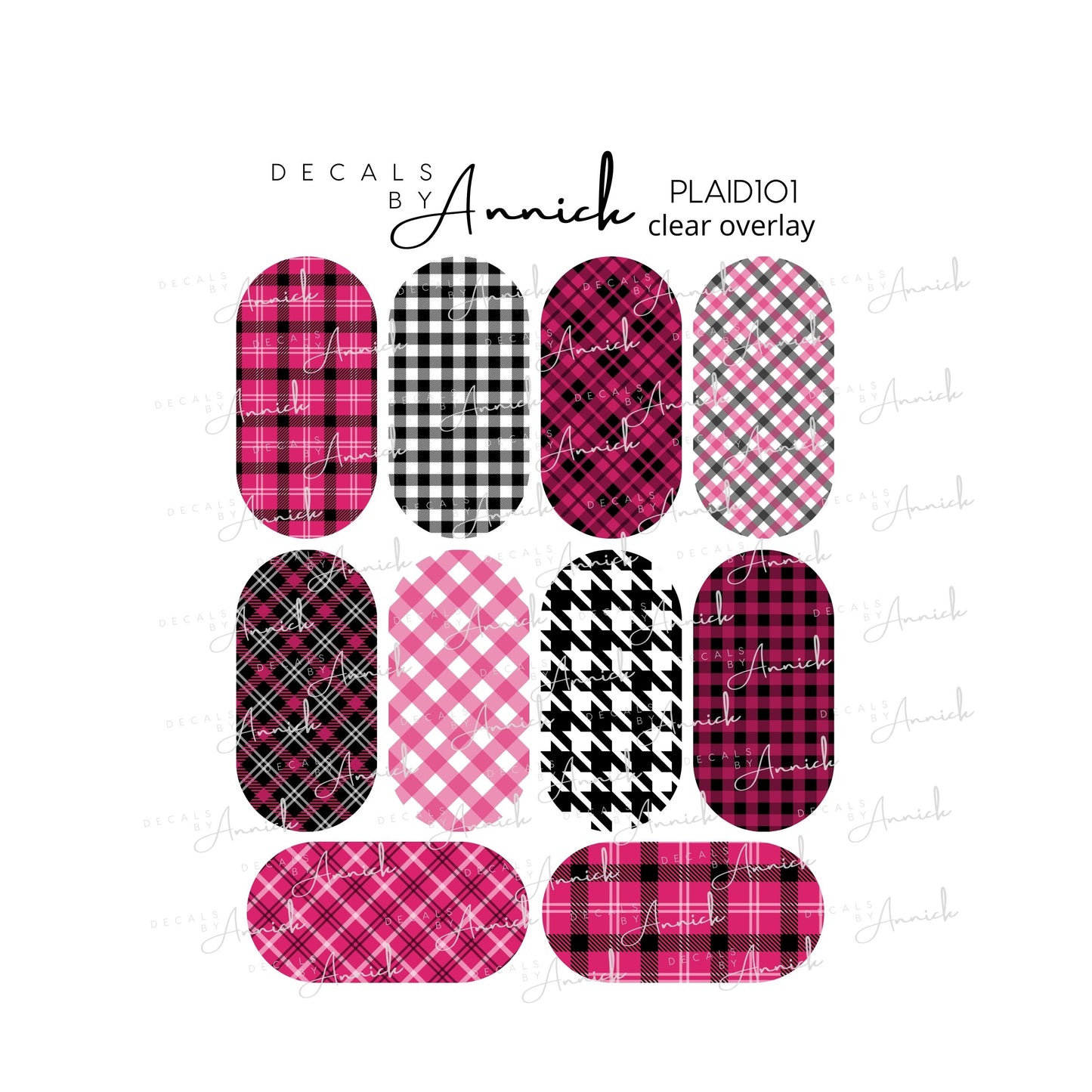 PLAID waterdecals for nails www.j4funboutique.com