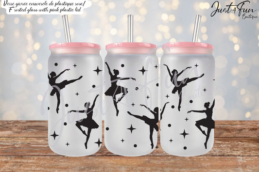 Gobelet à café glacé 16oz ou tasse givré de 15oz Danseuse de ballet