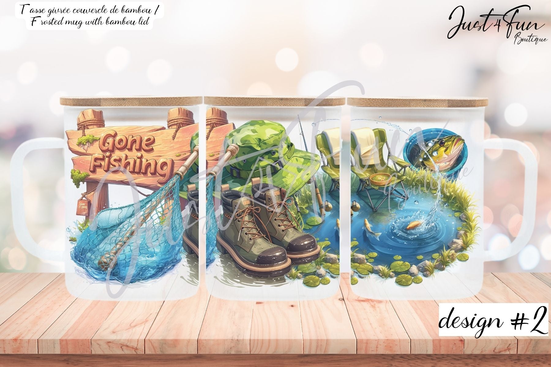 Gone Fishing mugs www.j4funboutique.com