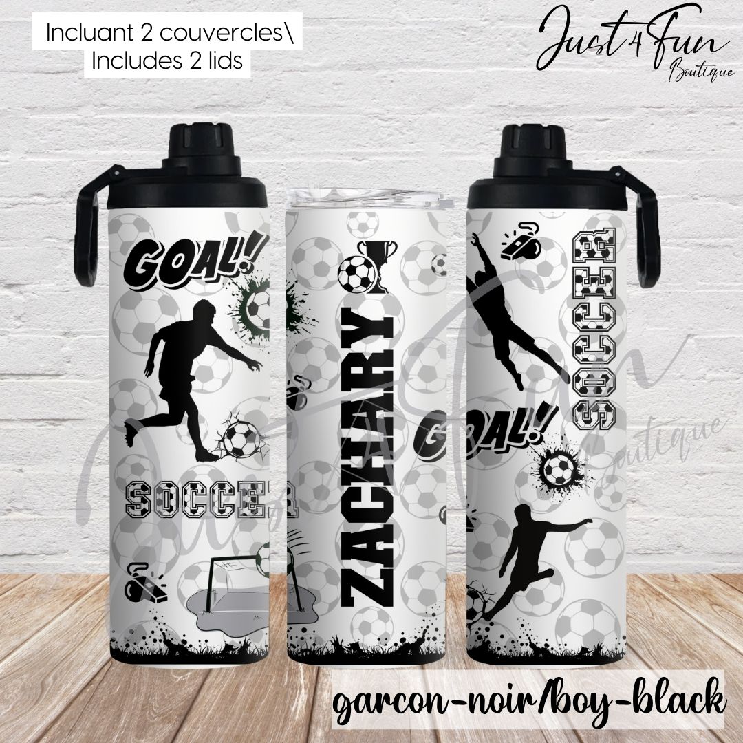 Custom Soccer 2in1 Sport bottle www.j4funboutique.com