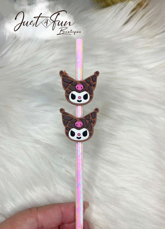 HELLO KITTY & FRIENDS KUROMI ;  Breloque pour paille (straw topper/charms) Just 4 Fun Boutique