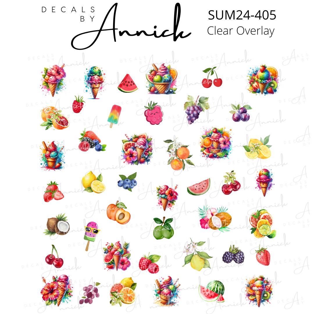 Summer Fruits decals for nails www.j4funboutique.com