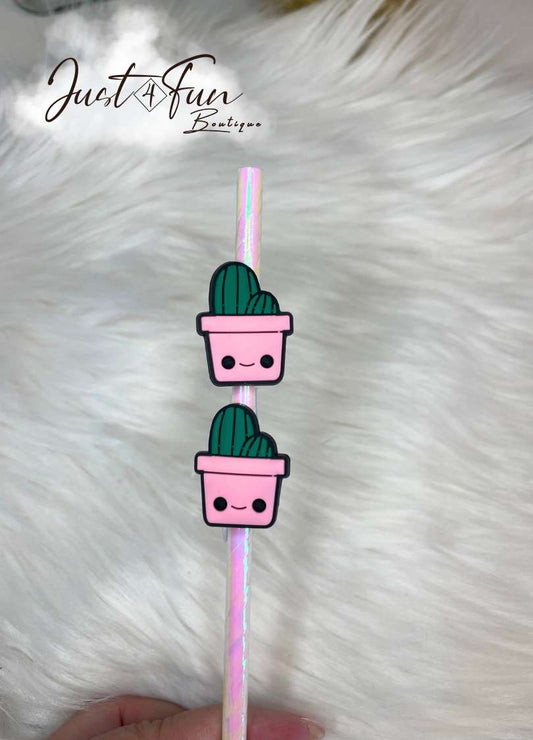 Breloque/Anneau décoratif pour pailles Cactus- Straw topper/charms) Just 4 Fun Boutique