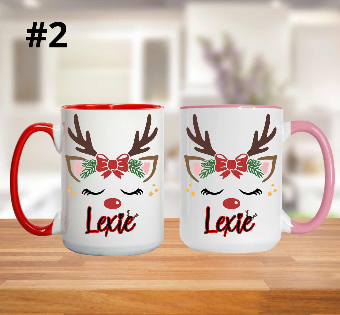 Customizable 15oz mug pretty little reindeer