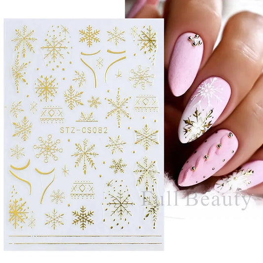 FOIL SNOWFLAKES nails stickers www.j4funboutique.com