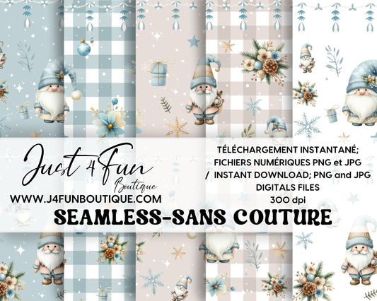 BOHO cute gnome SEAMLESS Patterns www.j4funboutique.com