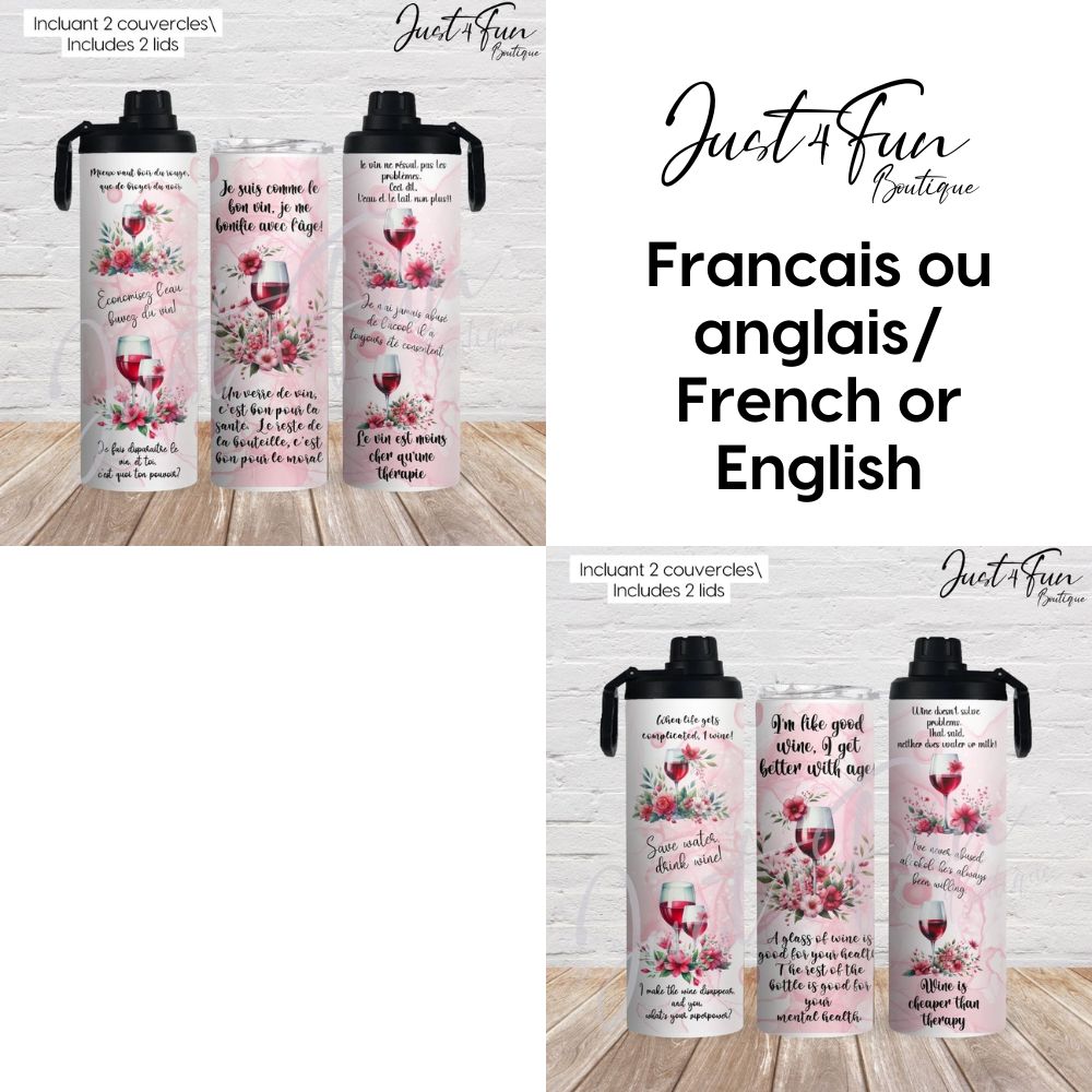 Wine funny quotes 2in1 tumbler www.j4funboutique.com