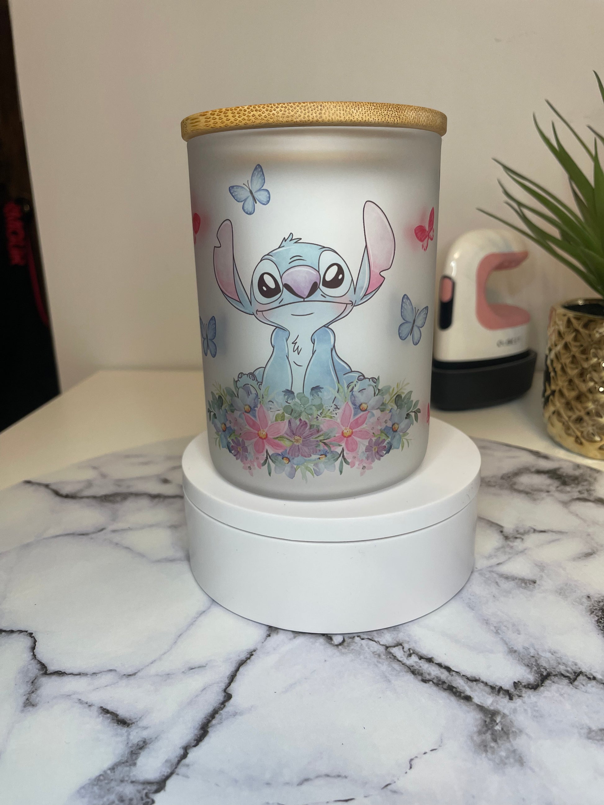 www.j4funboutique.com Ohana lilo & Stitch glass mug