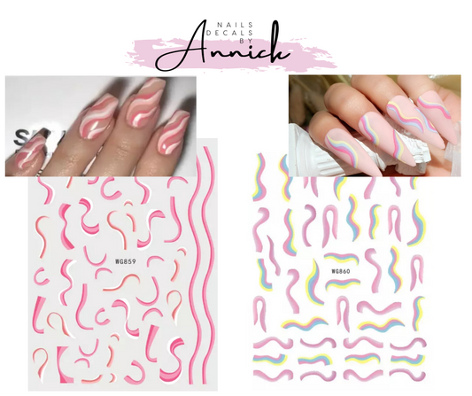  Nails Stickers abstract lines
