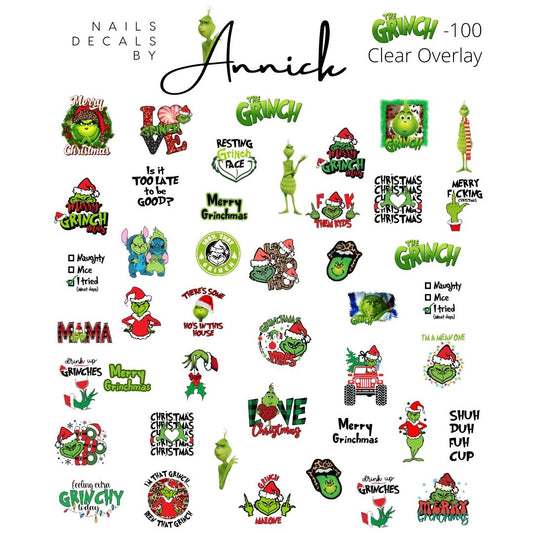 The Grinch Water Transfer Nail Decals