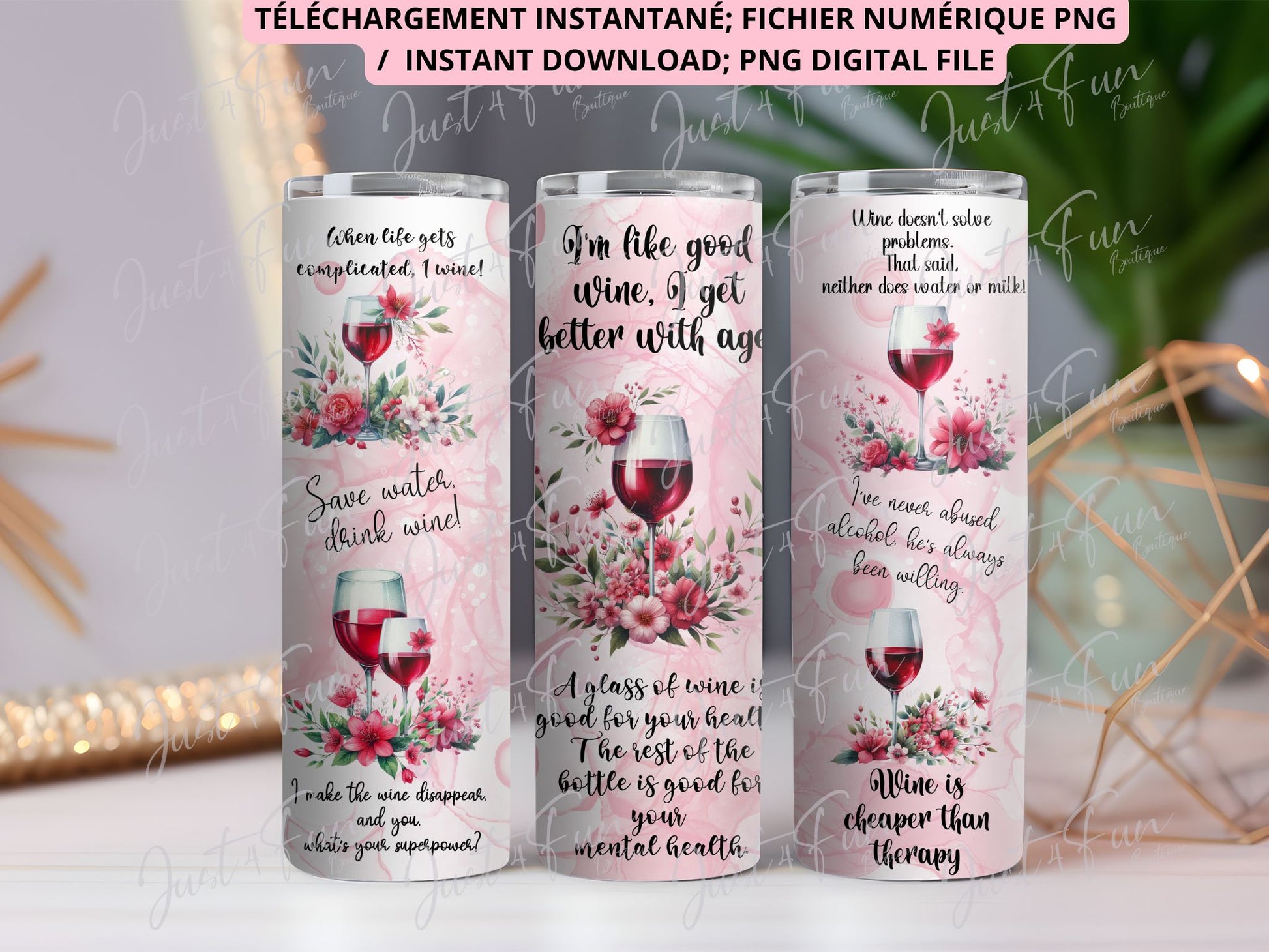 Wine lover png file for tumbler www.j4funboutique.com