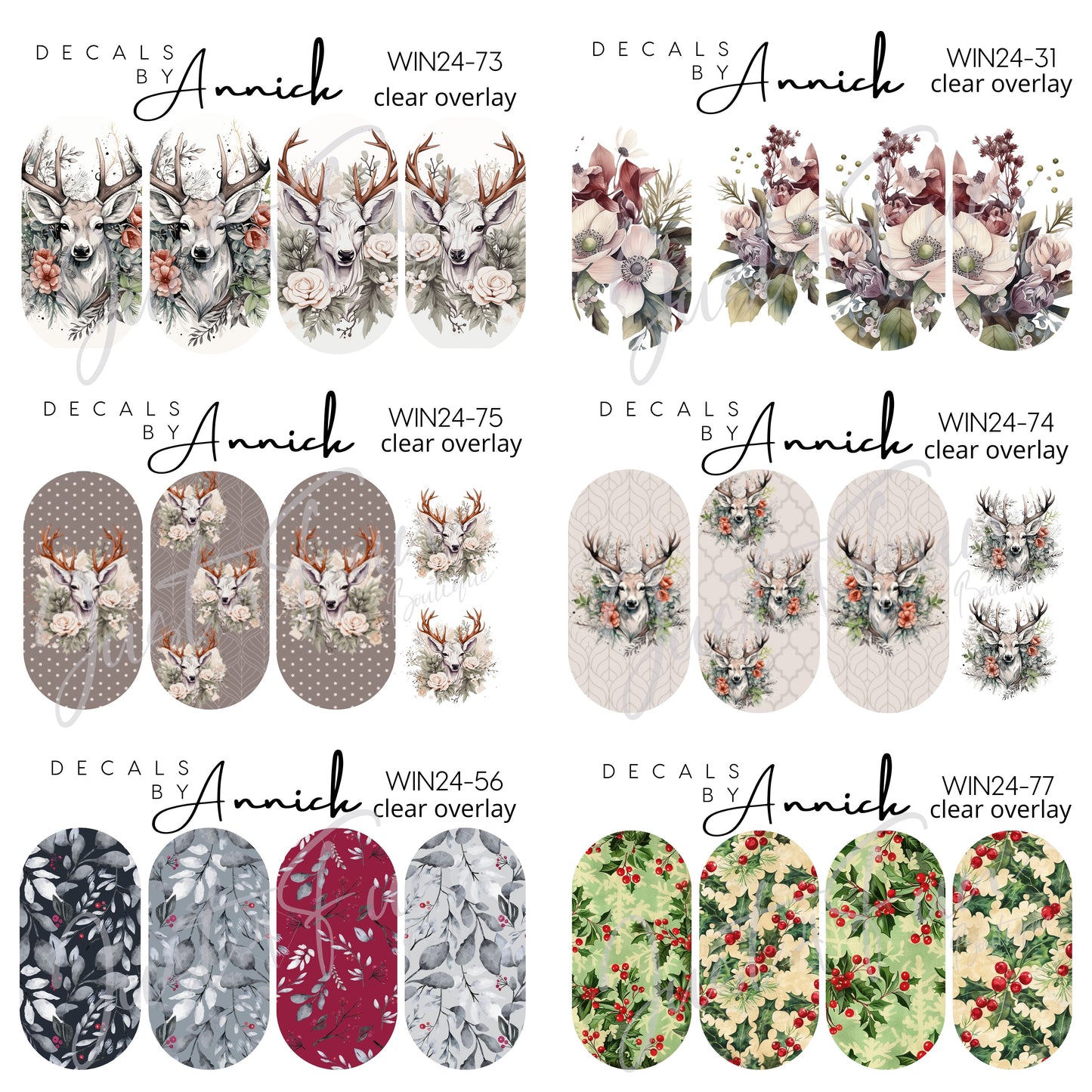 Winter/Christmas  nail decals www.j4funboutique.com