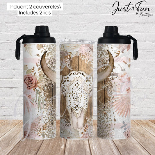 BOHO SKULL 2in1 tumbler www.j4funboutique.com