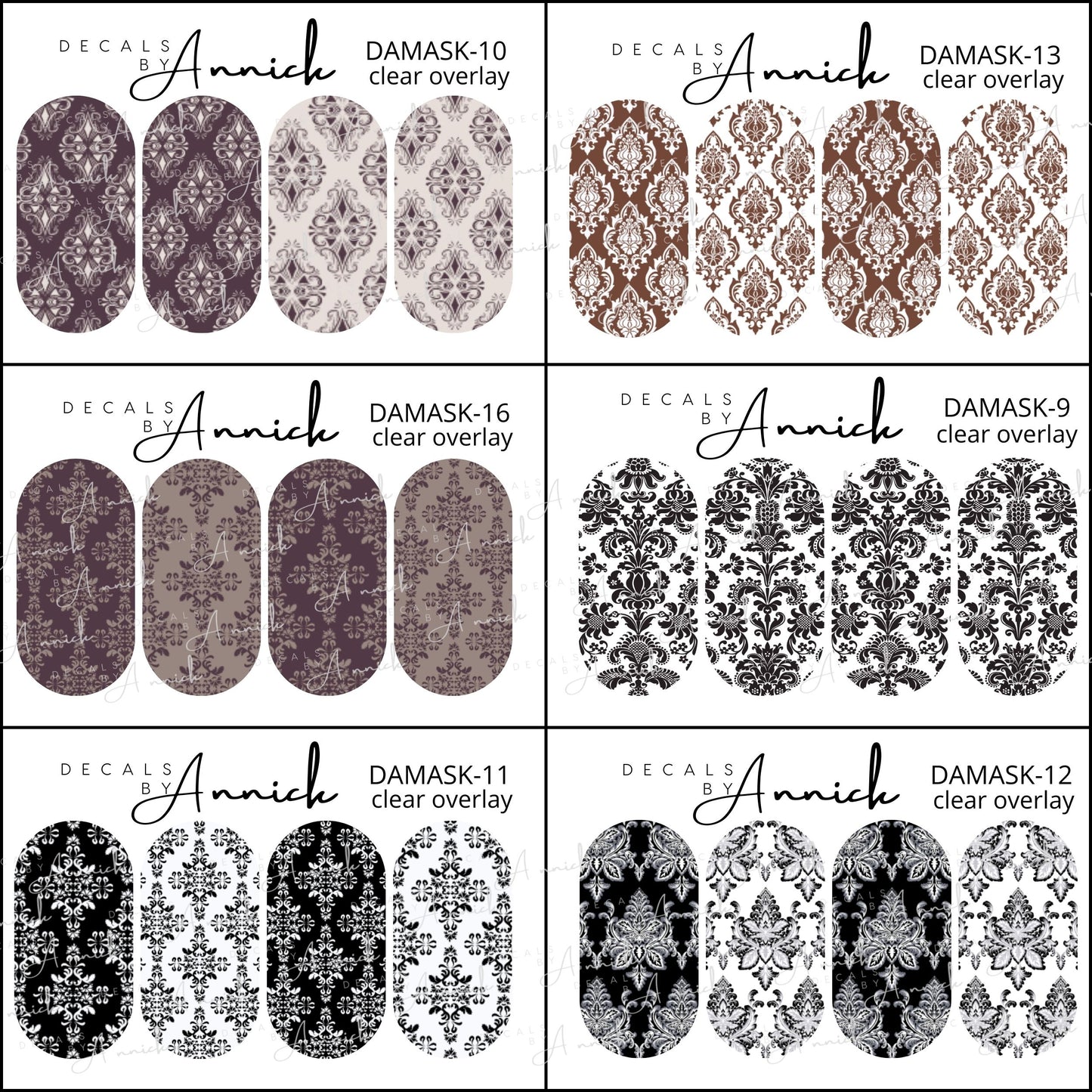 DAMASK nails decals www.j4funboutique.com