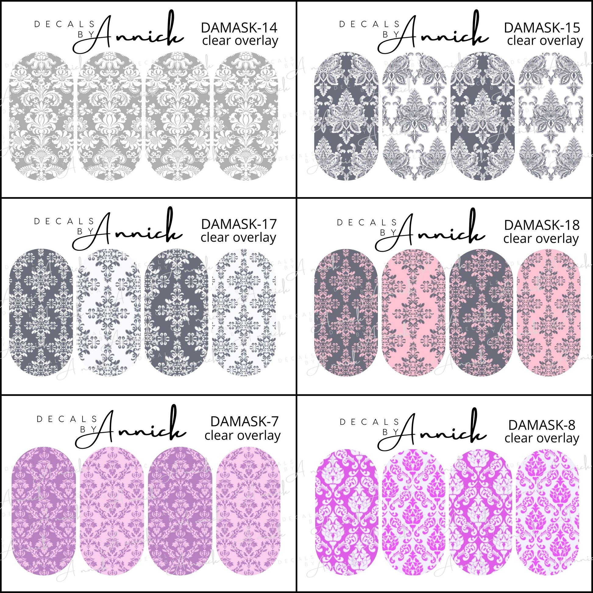 DAMASK nails decals www.j4funboutique.com