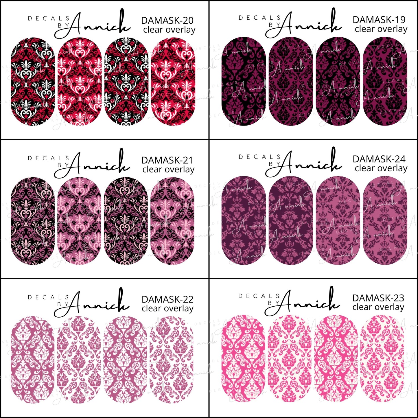 DAMASK nails decals www.j4funboutique.com