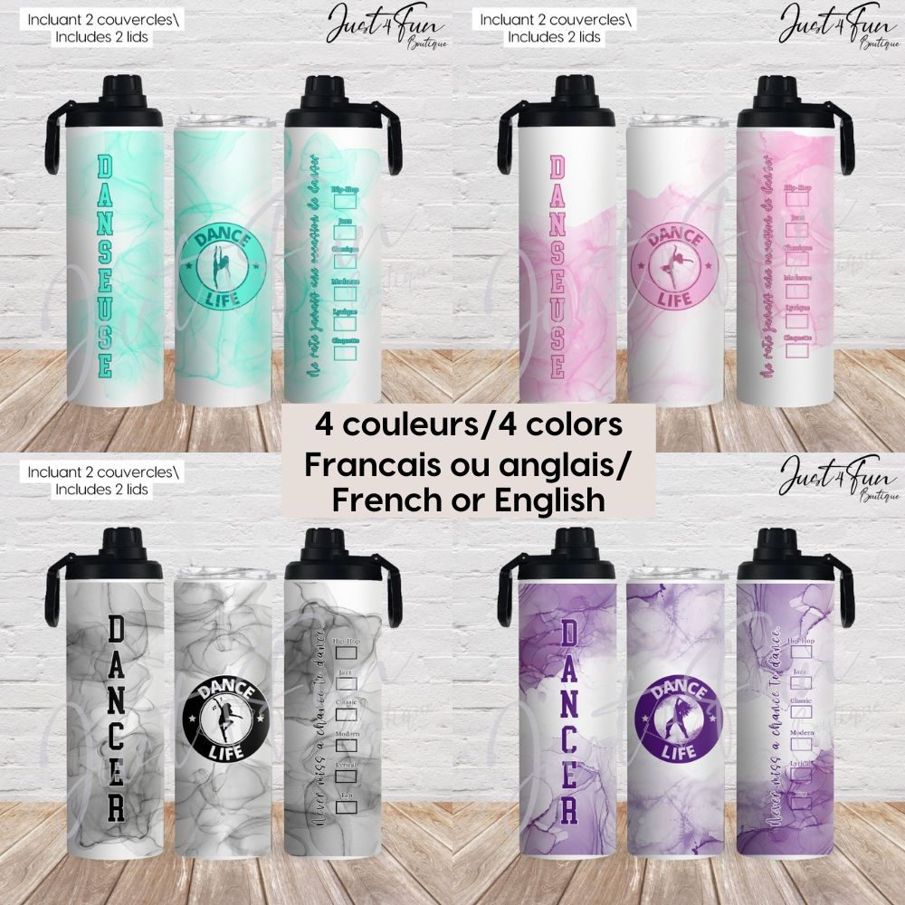 Dance Dual lids 20oz Sport bottle 