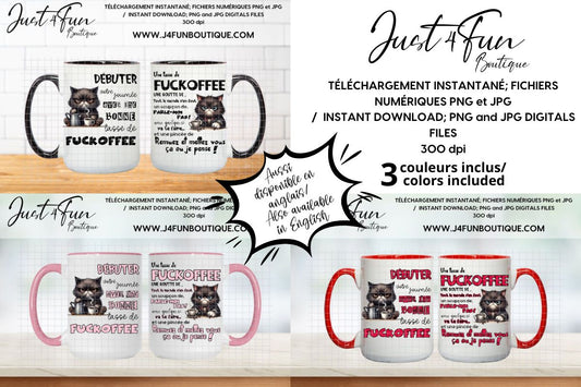 Fuckoffee Chat grincheux fichier png  www.j4funboutique.com