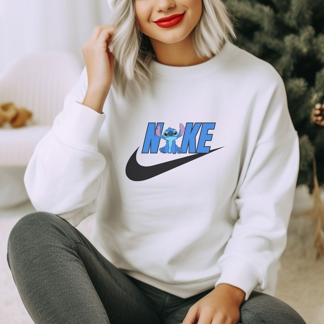 www.j4funboutique.com Stitch swoosh hoodie/sweatshirt