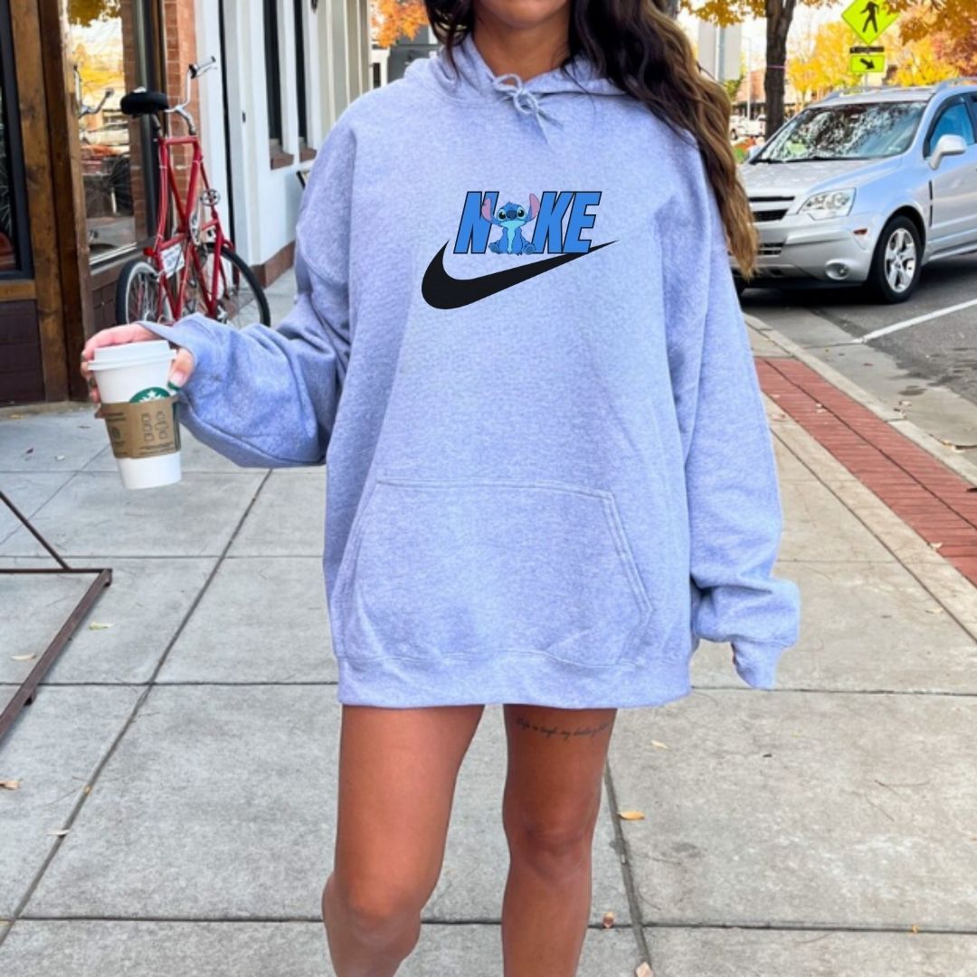 www.j4funboutique.com Stitch swoosh hoodie/sweatshirt