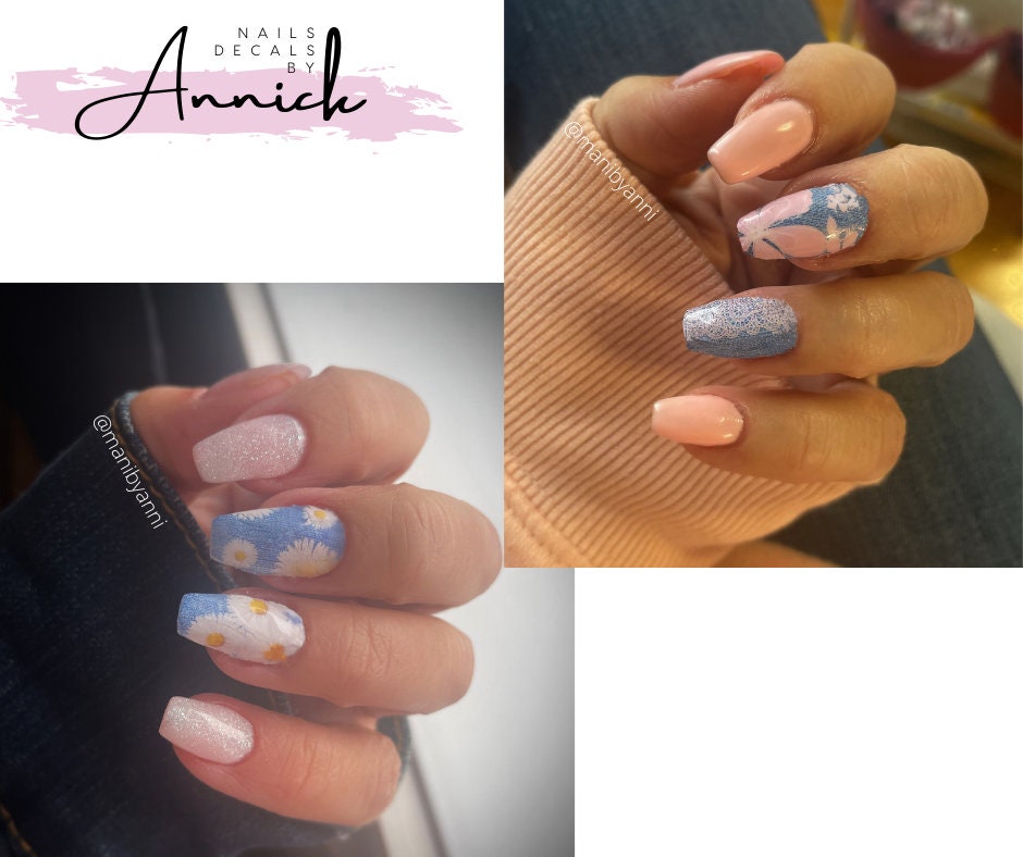 Waterslide decals for nails jeans and flowers