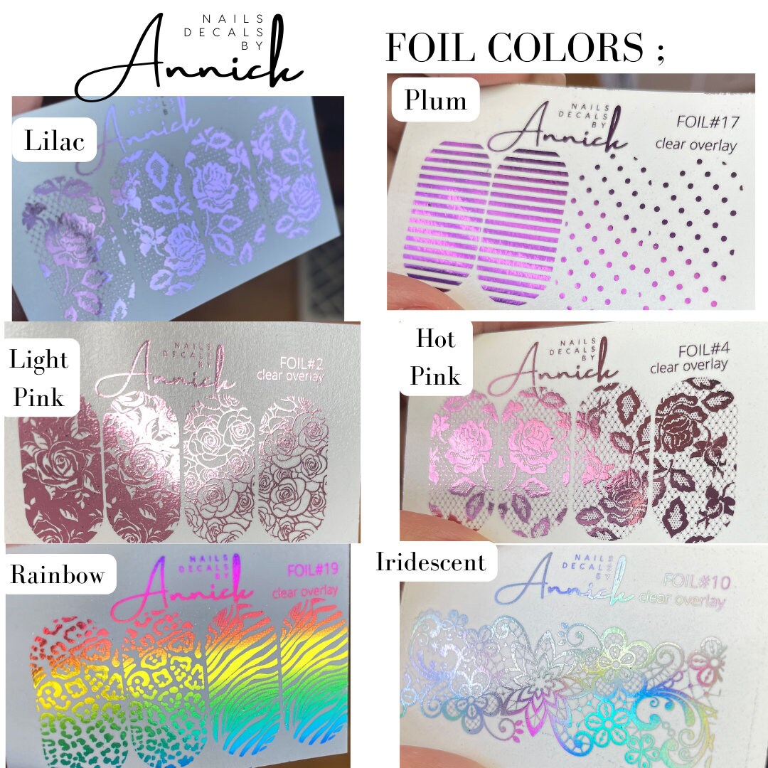  FOILS Waterslide decals for nails Luxury Designer