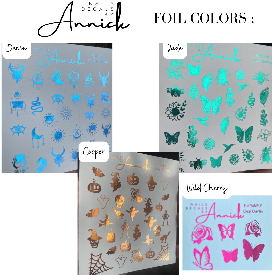  FOILS Waterslide decals for nails Luxury Designer