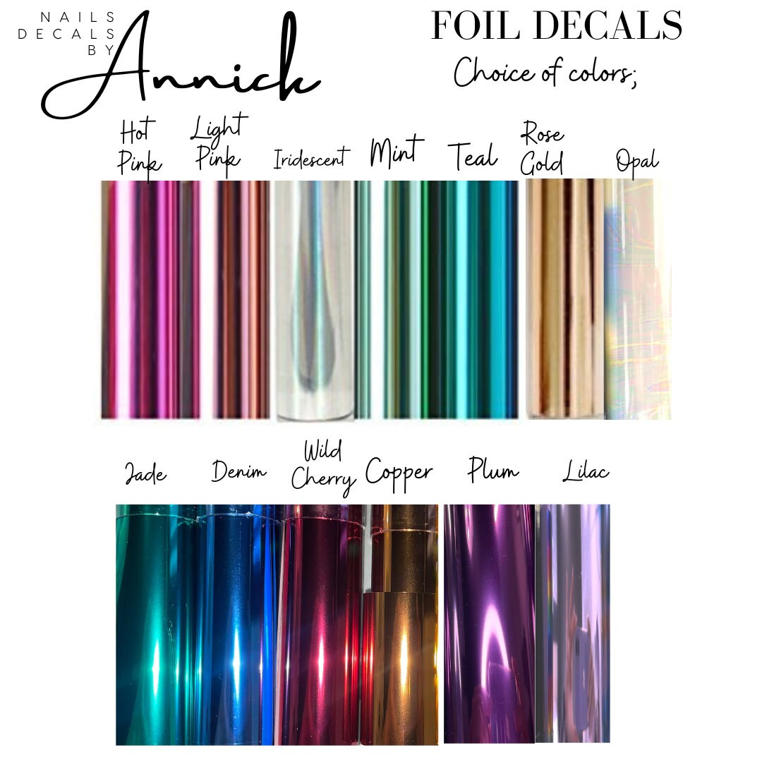 Water transfer decals for metallic nail fairies / FOILS Waterslide decals for nails Fairies