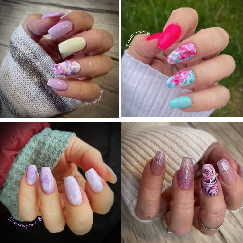 Cute humminbirds, dragonflies and unicorn Water Transfer Nail Decals